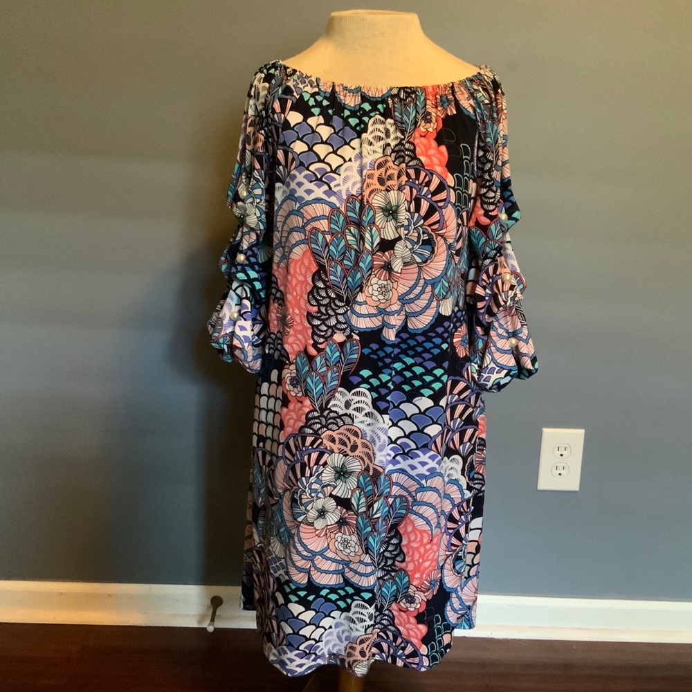 MSK Lantern Sleeve Off-The-Shoulder Shift Dress